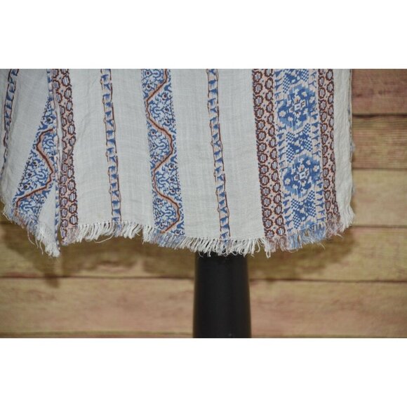 Easel Size M Kimono Top Coverup Open Front Cardigan Geo Print Boho Tassels - Picture 8 of 13